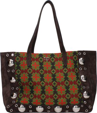 Valentino Garavani Bruine Leren Schoudertas