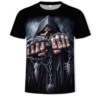 Generic Mens Skull Short-Sleeved Casual Top T-Shirt, Gothic13, XXL