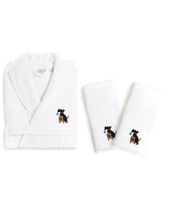 Linum Home Textiles Dnu Linum Home Textiles Christmas Dog Turkish Cotton Hand Towels & Terry Bathrobe Set