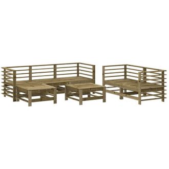 vidaXL Vidaxl - Juego De Muebles De Jard&iacute;n 7 Pzas Madera De Pino Impregnada