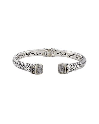 Samuel B. Silver & 18K 0.43 Ct. Tw. White Sapphire Bracelet