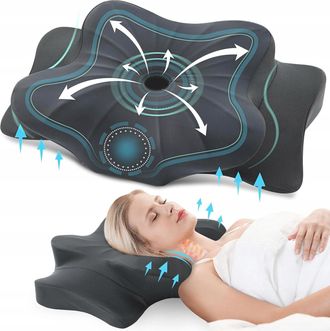 OEM Cuscino Ergonomico Donama In Memory Foam Nero, 63 Cm X 38 Cm