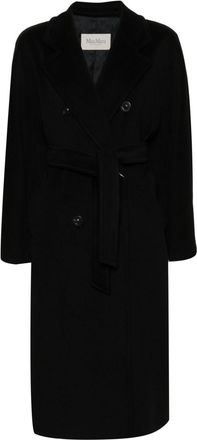 Max Mara Madame belted coat - women - Virgin Wool/Cashmere/Cupro/Metallic Fibre/Viscose - 40 - Black