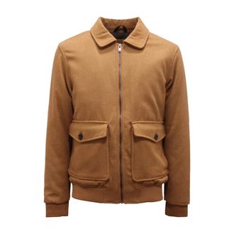 IMPURE Korte Jas Mix Wol - Heren - Bomber jackets - Bruin - M - Wol - Jassen