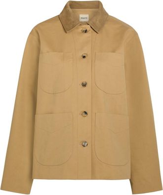 Khaite Wyatt Suede and Cotton Jacket - Beige - S (UK8-10 / S)