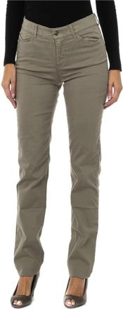 Armani Jeans Regular Fit Lange Broek - Dames - Slim Fit Broeken - Beige - W27 - Katoen - Broeken