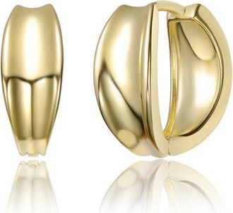 Rachel Glauber 14K Gold Plated Chic Design Huggie Earrings