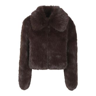 Frankie Shop Hope Faux Fur Jacket - female - The Frankie Shop - Faux Fur & Shearling Jackets - Brown - S - Jackets