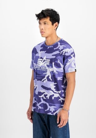 Alpha Industries T-Shirt ALPHA INDUSTRIES Basic T-Shirt BL Camo, Herren, Gr. L, lila (night lila camo), Obermaterial: 100% Baumwolle, Shirts T-Shirt