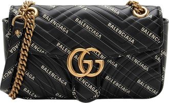 Gucci X Matelass&eacute; Leather Gg Marmont The Hacker Project Medium Flap Bag (Authentic Pre-Loved)