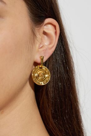 Versace Earrings With Medusa Head, Womens, Gold