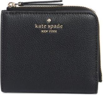 Kate Spade New York leila small pebbled leather wallet in Black at Nordstrom Rack
