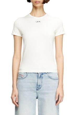 Diesel T-Uncutieslong-OD Metallic Oval D Cutout T-Shirt in Off/white at Nordstrom, Size Xx-Small