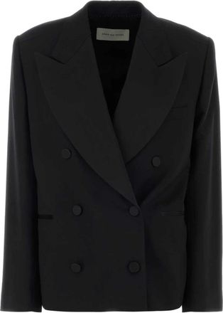Dries Van Noten Bosea Cropped Jas - Dames - Blazers - Zwart - L - Wol - Jassen