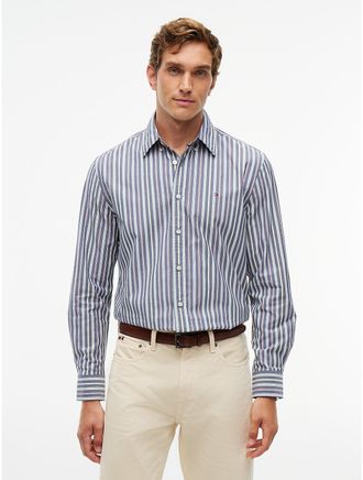 Tommy Hilfiger Mens Regular Fit Striped Shirt - Carbon Navy - XXL