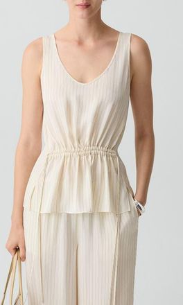 Theory Drawstring Waist Tank in Rice Multi at Nordstrom, Size Medium