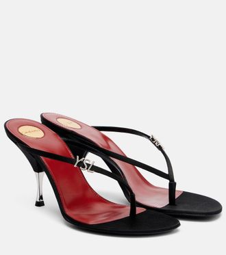 Saint Laurent Jerry cr&ecirc;pe satin thong sandals