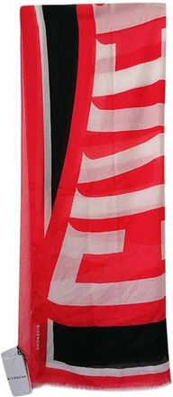 Givenchy Black, white & red logo shawl Size L