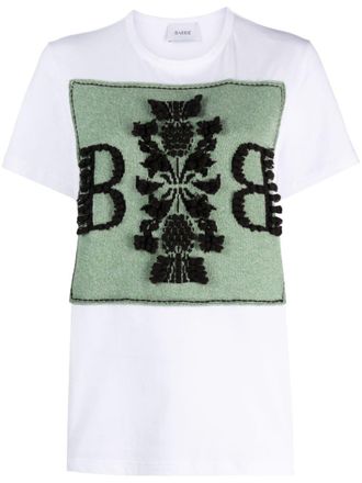 Barrie B-logo T-shirt - women - Cashmere/Cotton - M - White