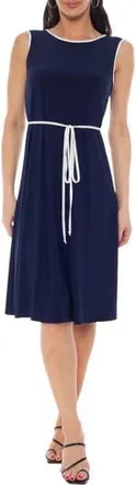 Tash And Sophie Piped A-Line Dress in Navy/White at Nordstrom Rack, Size X-Large