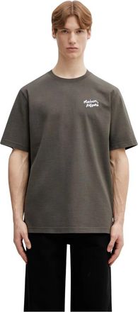 Maison Kitsun&eacute; T-shirt con Scritta a Mano - - Tops - Uomo - Verde - M