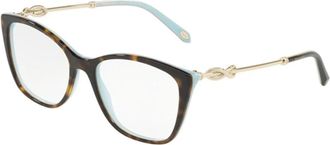Tiffany & Co. Havana Turquoise Eyewear Frames - Dames - Brillen - Veelkleurig - 54 MM - Accessoires