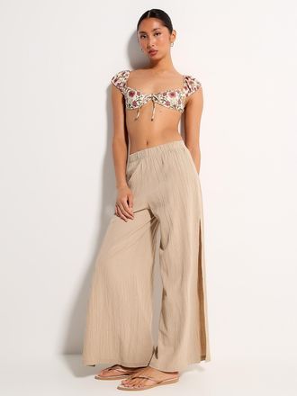 Simons Womens Wide-leg slit pant