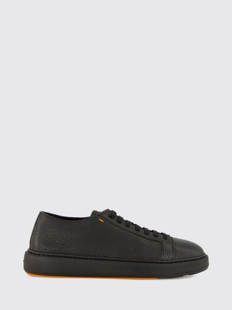 Santoni Sneakers basse stringate in pelle di vitello martellata con suola in gomma