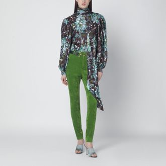Gucci Blusa in twill di seta stampata