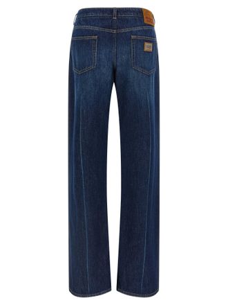 Dolce & Gabbana Womens Blue Cotton Straight-Leg Jeans Clothing