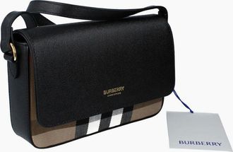 Burberry Womens Burberry New Hampshire Black Shoulder Bag - Brown