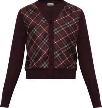 Burberry Sigourney Cardigan - Dames - Vesten - Rood - L - Wol - Truien & Vesten