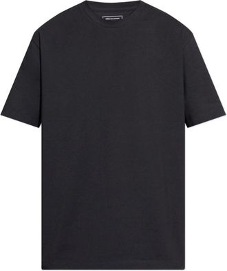 Yohji Yamamoto Tops, Heren, Zwart, M, Katoen, T-shirt met logo