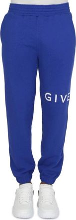 Givenchy Sweatpants, male, Blue, S, Blue Bonded Joggers with Logo Print
