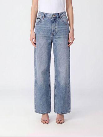 Philipp Plein High-Waisted Straight Leg Jeans in Cotton Denim