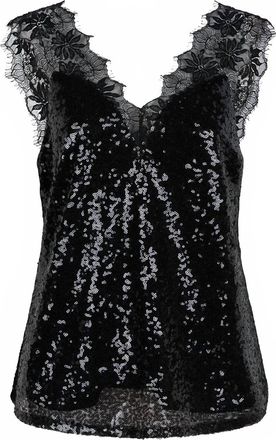 Esqualo Womens Singlet Lace Top In Black
