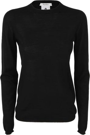 Max Mara Pesco trui met ronde hals - Dames - Ronde hals truien - Zwart - XL - Wol - Truien & Vesten