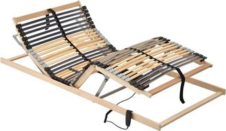 vidaXL Vidaxl - Base A Doghe Marrone 100 X 190 Cm Legno Massello Di Faggio