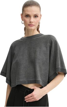 Michael Kors T-shirt met ronde hals - Dames - T-shirts - Grijs - L - Katoen - Tops