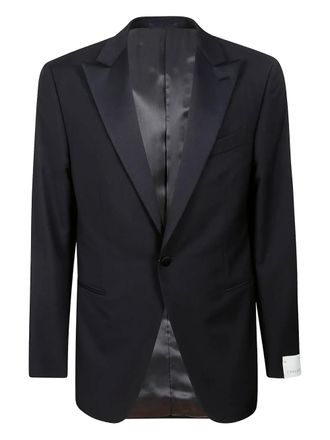 Caruso peak-lapel wool-blend suit - men - Wool/Mohair - 54 - Blue