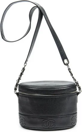 Chanel Pre-owned Womens Timeless Triple CC Crossbody Shoulder Bag - Black - One Size