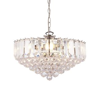 Endon Lighting Fargo - Lampada A Sospensione A 6 Luci Cromata, Acrilico Trasparente, E14