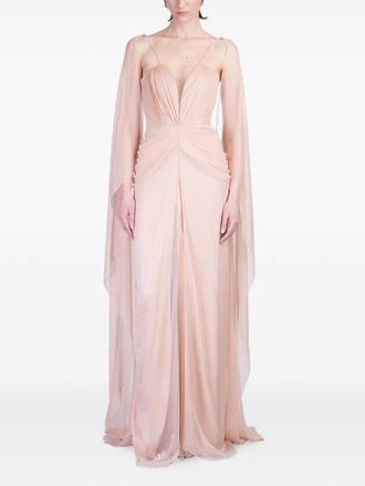 Rhea Costa Dream maxi dress - women - Silk - 42 - Pink