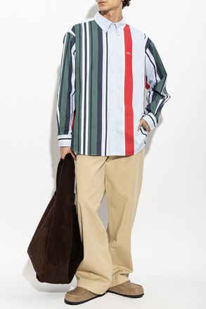 Loewe Trousers With Embroidered Logo, Mens, Beige