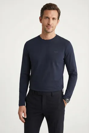 Joop Langarmshirt JOOP JEANS JJJ-33Alphis-L, Herren, Gr. XXL, blau (dunkelblau), Jersey, Obermaterial: 100% Baumwolle, clean, unifarben, regular fit normal