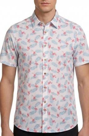 Report Collection Short Sleeve Stretch Button-Up Shirt in 49 Light Blue at Nordstrom Rack, Size Xx-Large