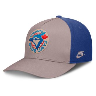 Nike Toronto Blue Jays Cooperstown Rise Nike Mens MLB A-Frame Adjustable Hat in Brown | NB1A0KJ6TBJ-LCD