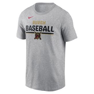 Nike Pittsburgh Pirates Stacked City Connect Nike Mens MLB T-Shirt in Grey | N19906GPTB-YNQ