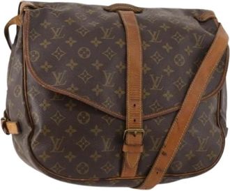 Louis Vuitton Pre-owned Monogram Canvas Schoudertas - Dames - Vintage Schoudertas - Bruin - ONE Size - Leer - Vintage