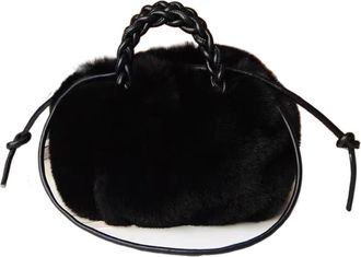 Generic Womens Plush Bags Plush Cloud Bag Autumn Winter Handbag Women Solid Colors PU Woven Hand Soft Storage(Black)